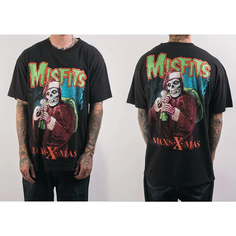 T-shirt décontracté Misfits Band Rock Hardcore Punk pour hommes et femmes