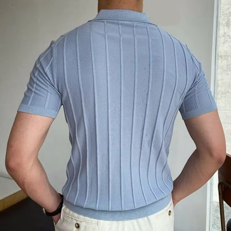 Polo à manches courtes pour hommes avec col à revers