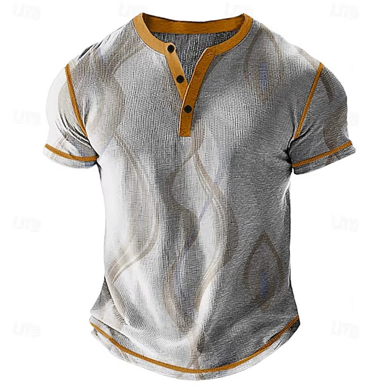Nouveau Polo Homme Tendance Style Rétro – T-shirt Décontracté Quotidien Coupe Ample Respirant Manches Courtes Boutonné
