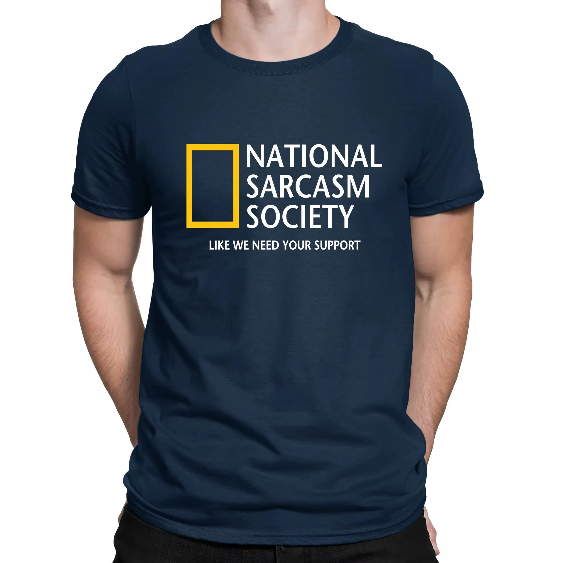 National Sarcasm Society parodie géographique T-Shirt drôle rétro Streetwear haute qualité col rond à manches courtes