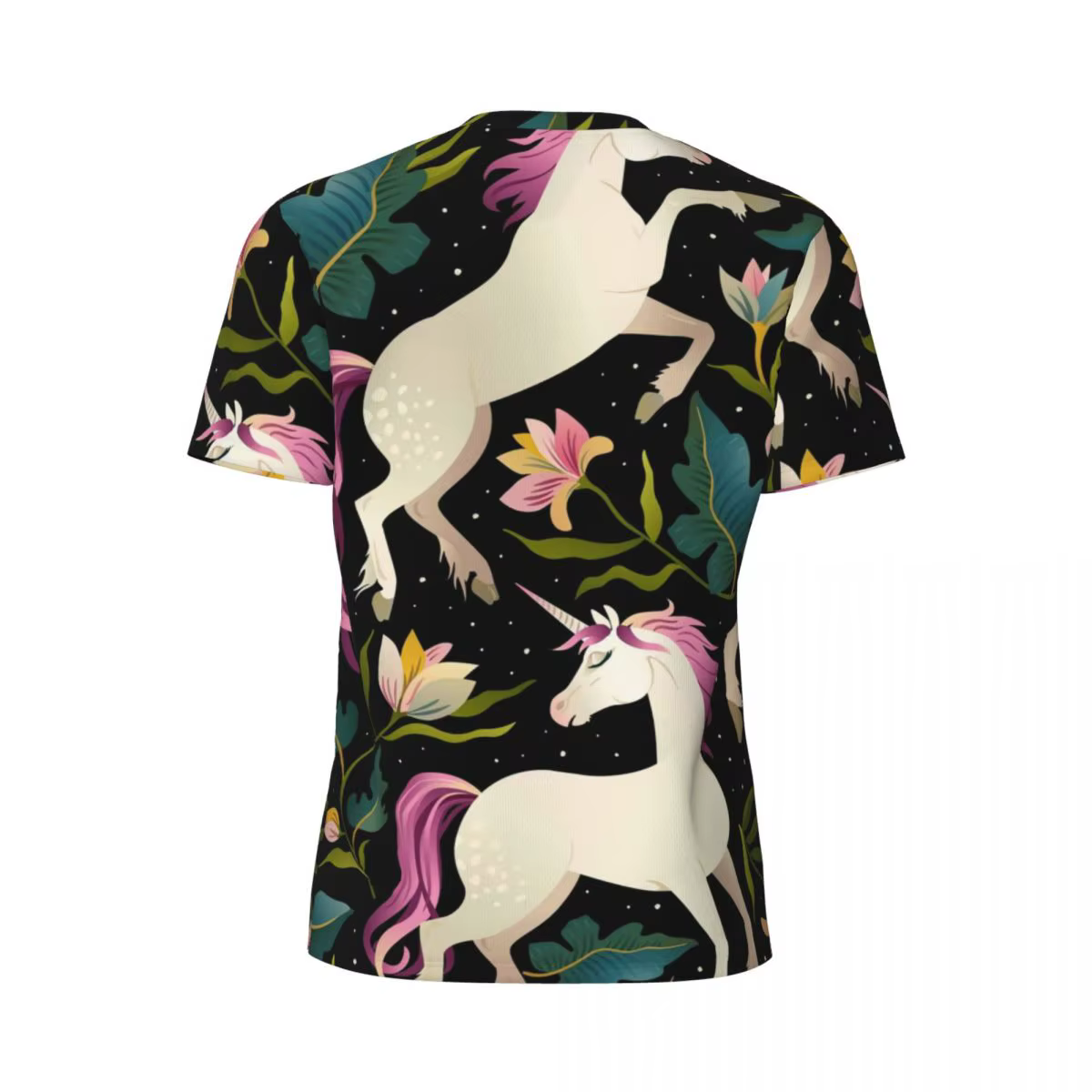 Dessin animé licorne gymnase t-shirt fleurs imprimer Harajuku t-shirts hommes Vintage