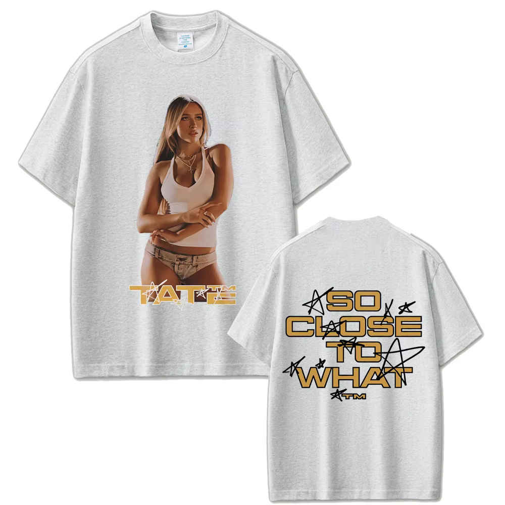 Chanteur Tate Mcrae donc près de ce que Album T-shirt Miss possessif Tour 2025 t-shirts été hommes femmes mode surdimensionné T-shirt