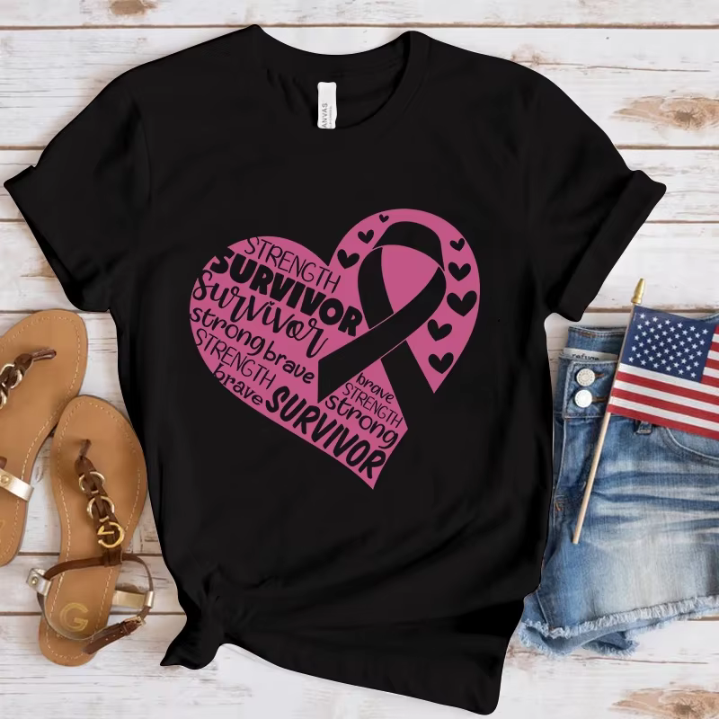 T-Shirt de Sensibilisation au Cancer du Sein pour Homme et Femme