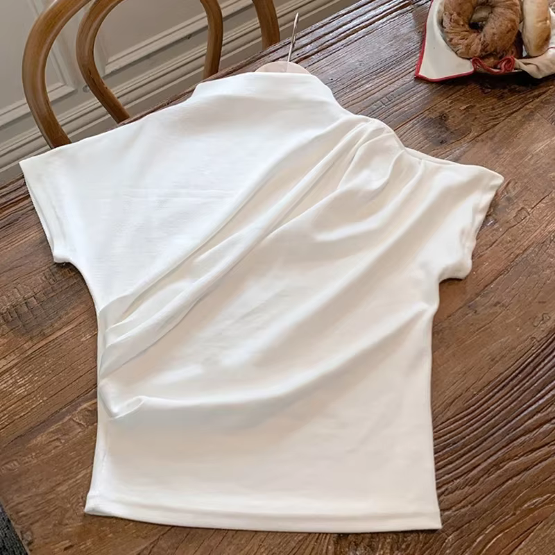 T-shirt à demi col roulé pour femmes