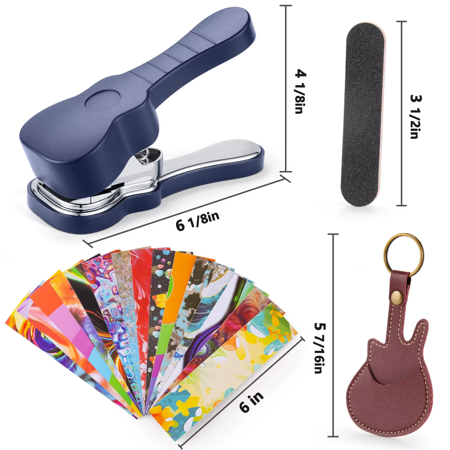 Perforateur de médiators pour guitare et basse avec 15 bandes de médiators variées, outil de fabrication de médiators, choix de cadeau