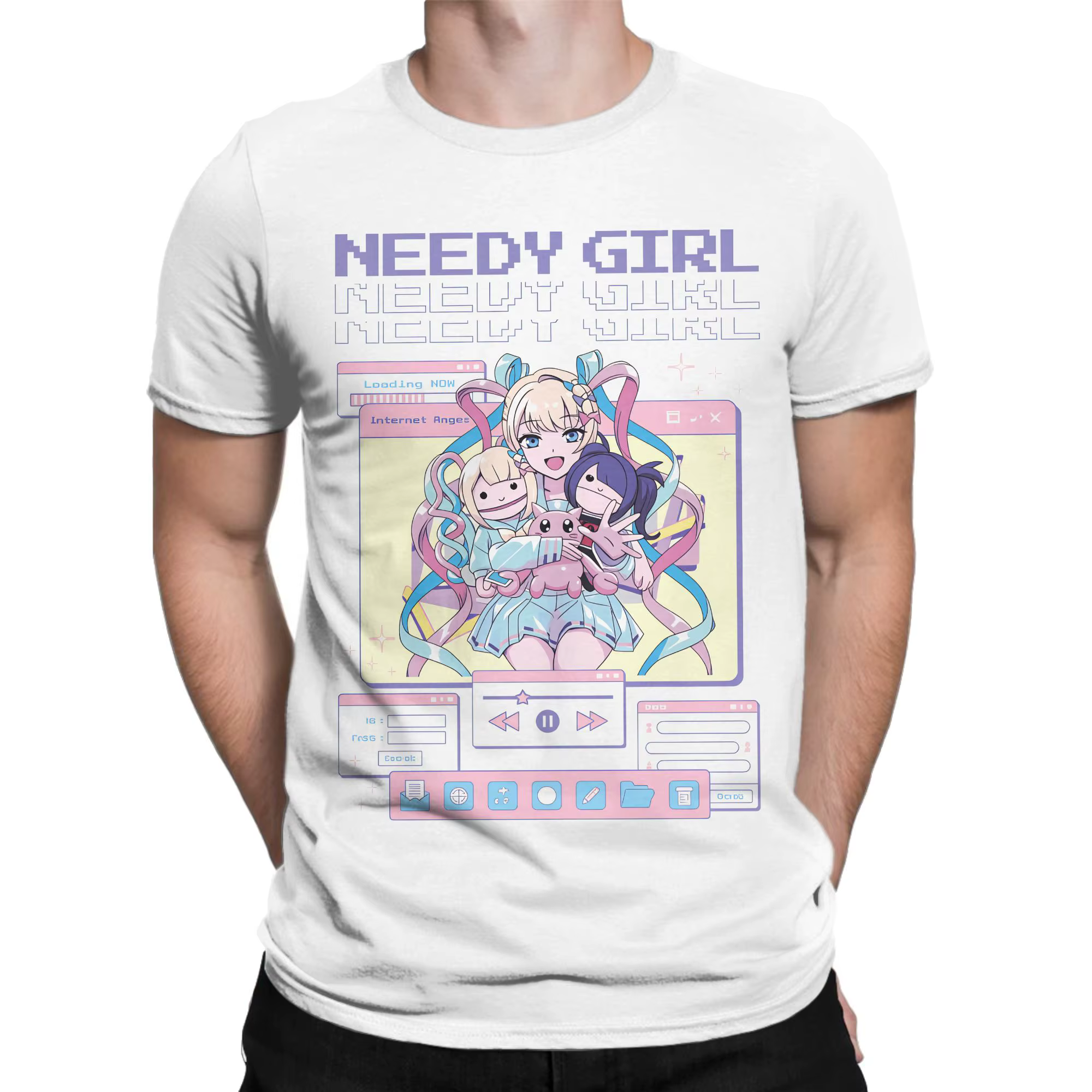 Loisirs nouveauté néergé Streamer surcharge T-Shirt pour hommes col rond 100% coton