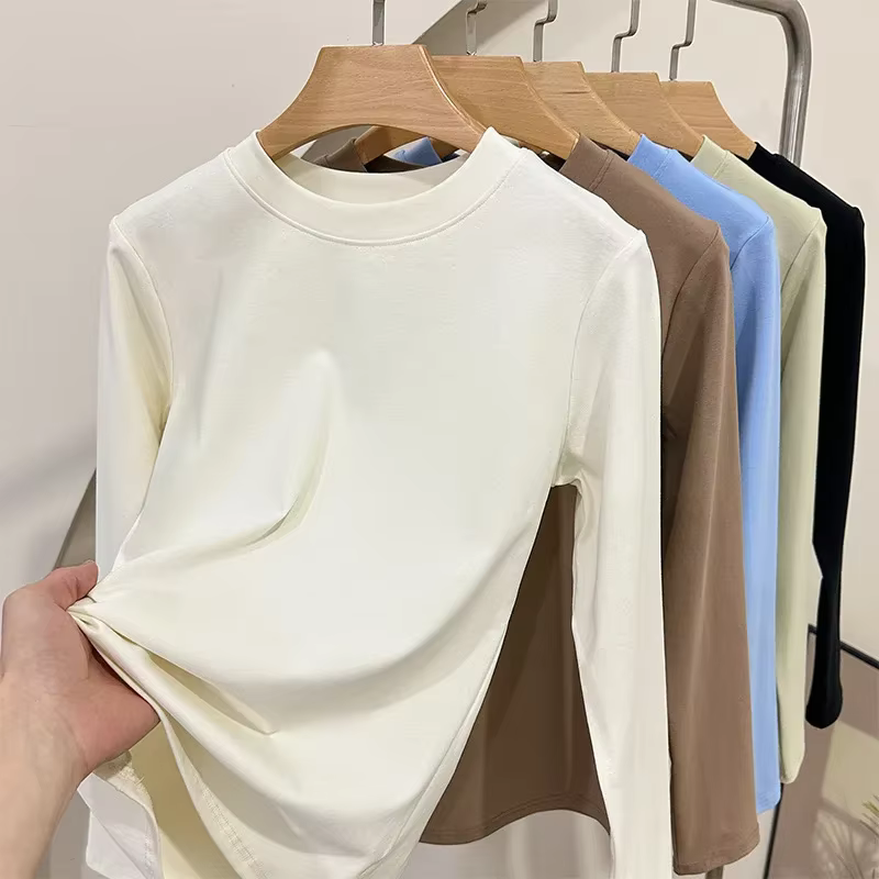 T-shirt en coton à manches longues pour femme