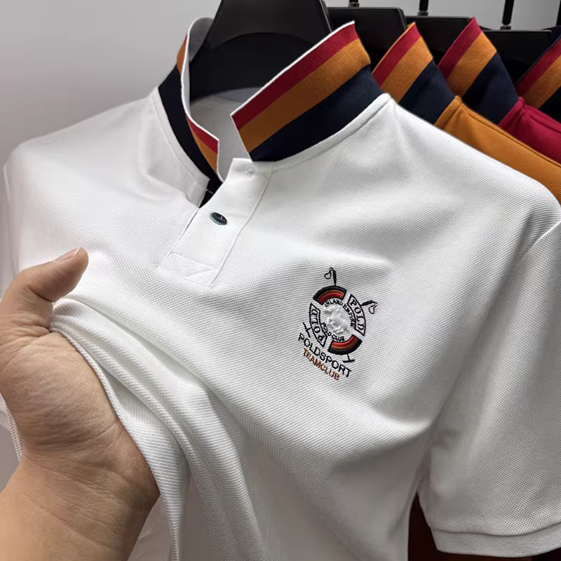Symbole de marque brodé nouveau polo à manches courtes été texture haut de gamme respirant à la mode hommes décontracté Paul T-shirt