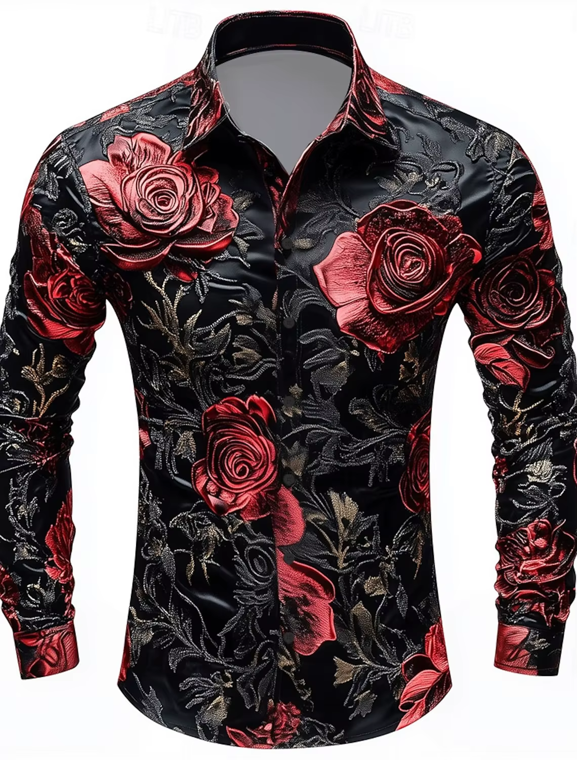 Chemise boutonnée à manches longues pour hommes