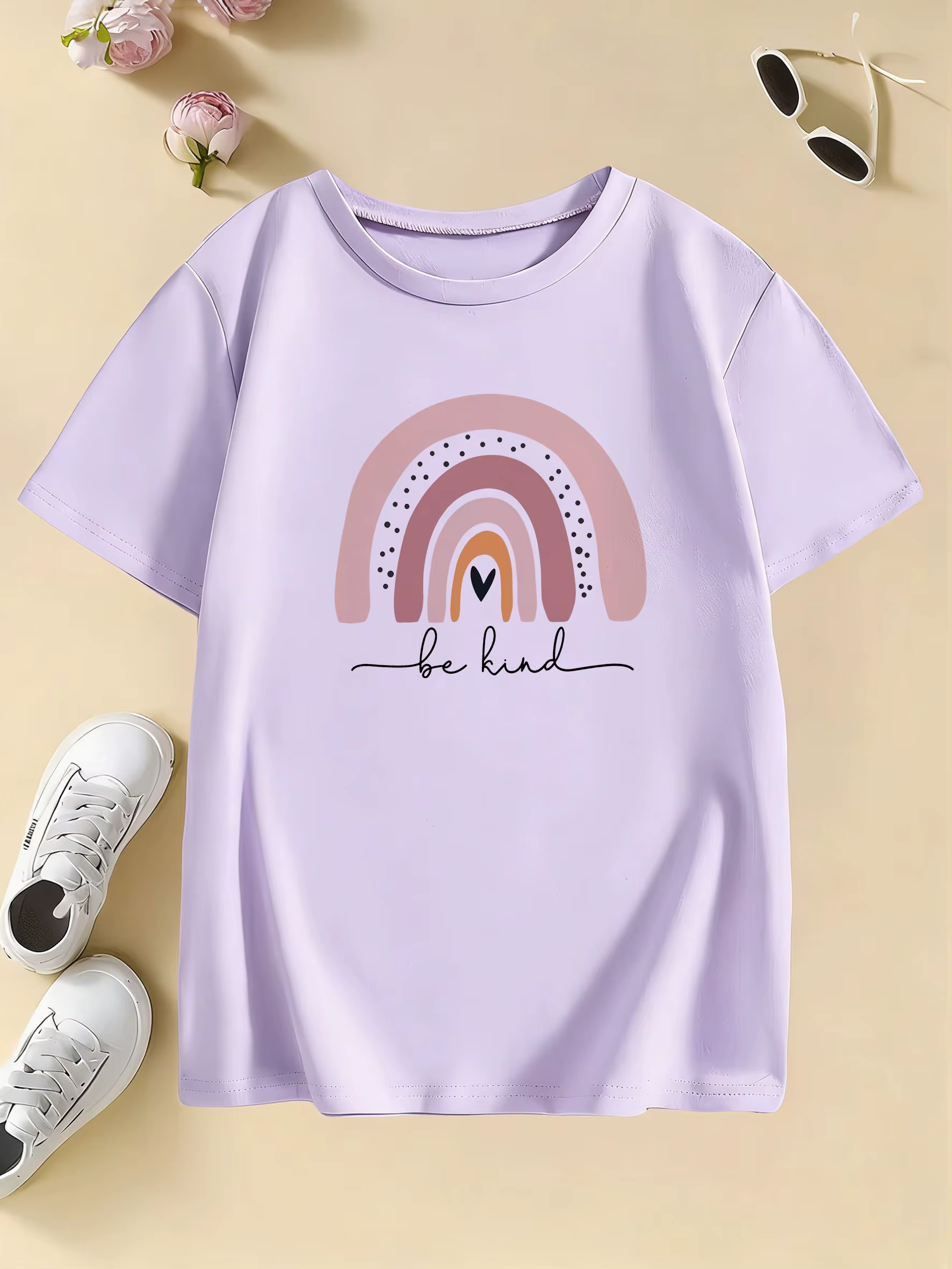 T-shirts pour enfants avec imprimé arc-en-ciel amusant