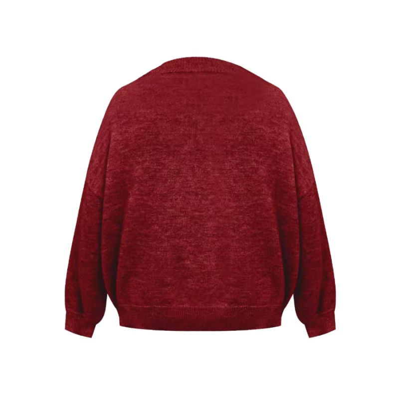 Pull femme à col rond ample en automne et en hiver 2025