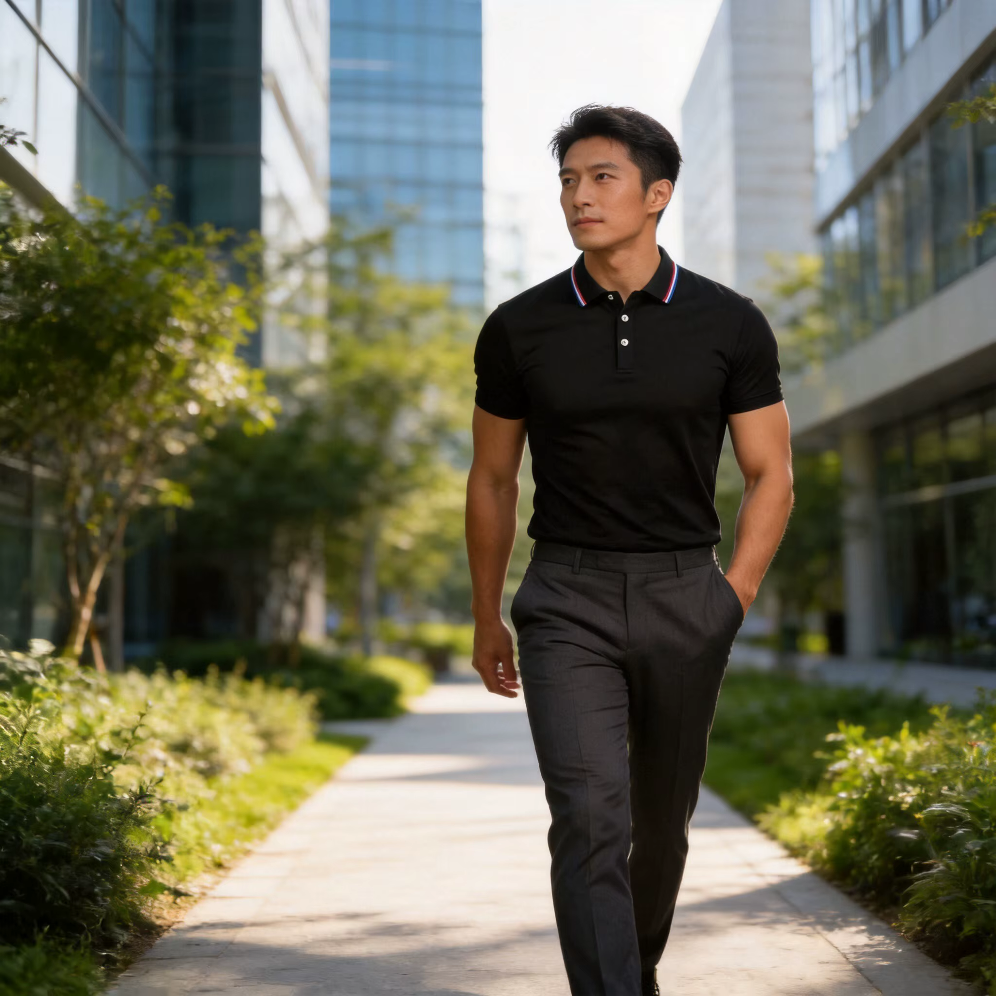 Polo décontracté respirant et confortable pour homme
