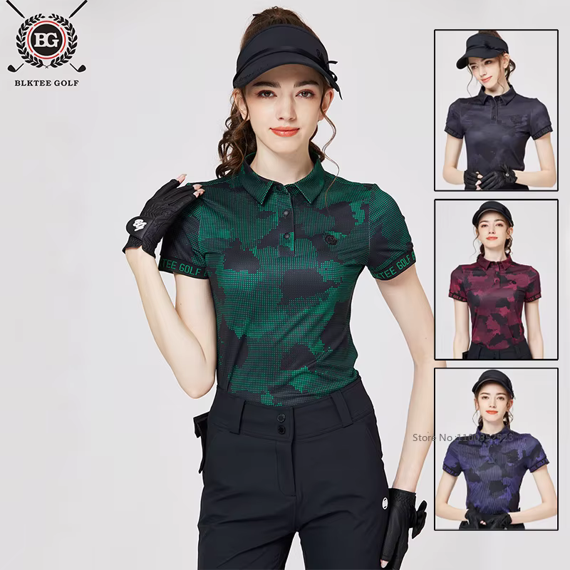 Nouveau Polo de Golf Femme 2026 BG – T-shirt Sport Imprimé Tendance pour l'Été à Manches Courtes Séchage Rapide – Tailles S-XXL