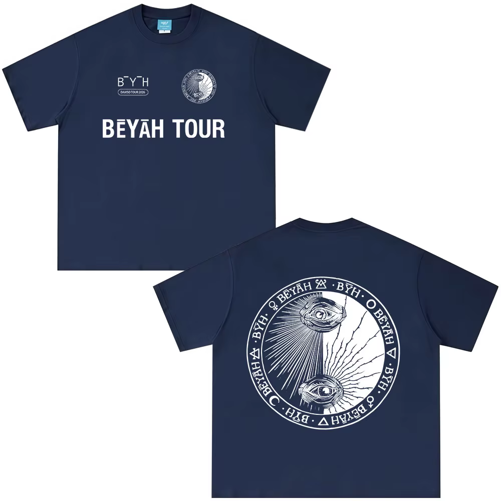 T-shirt Rapper Damso Beyah Tour 2026 – Mode Hip Hop Oversize à Manches Courtes – Vêtements Décontractés en Coton pour Hommes et Femmes
