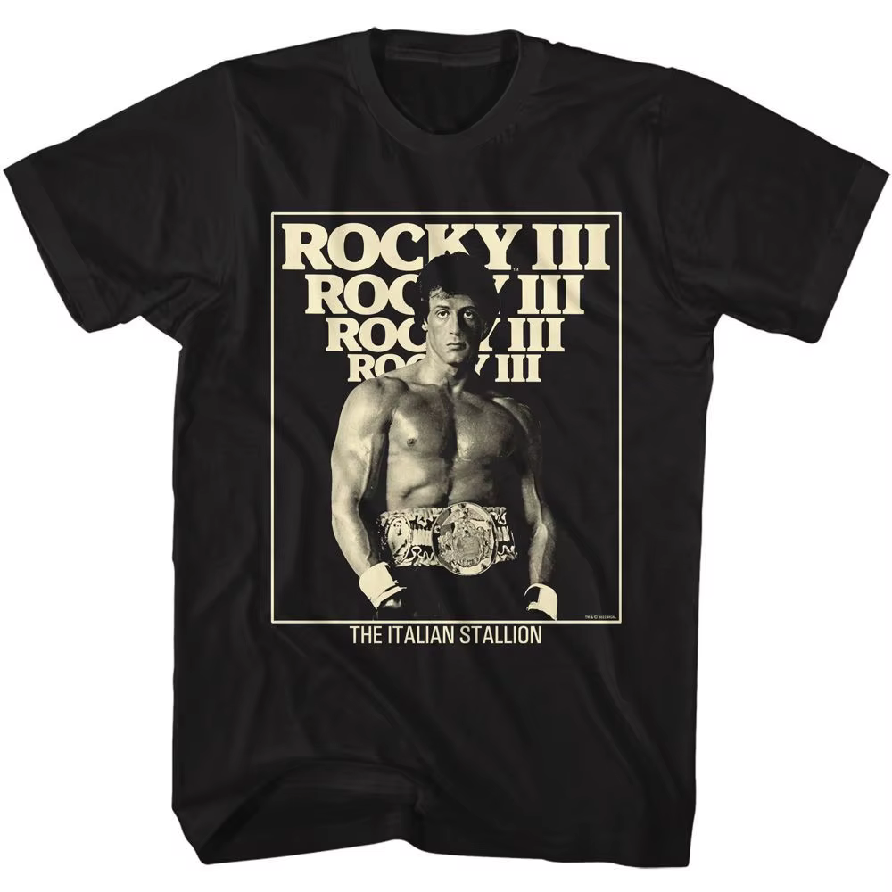 Nouveau style été 2026 : T-shirt imprimé col rond unisexe Sylvester Stallone