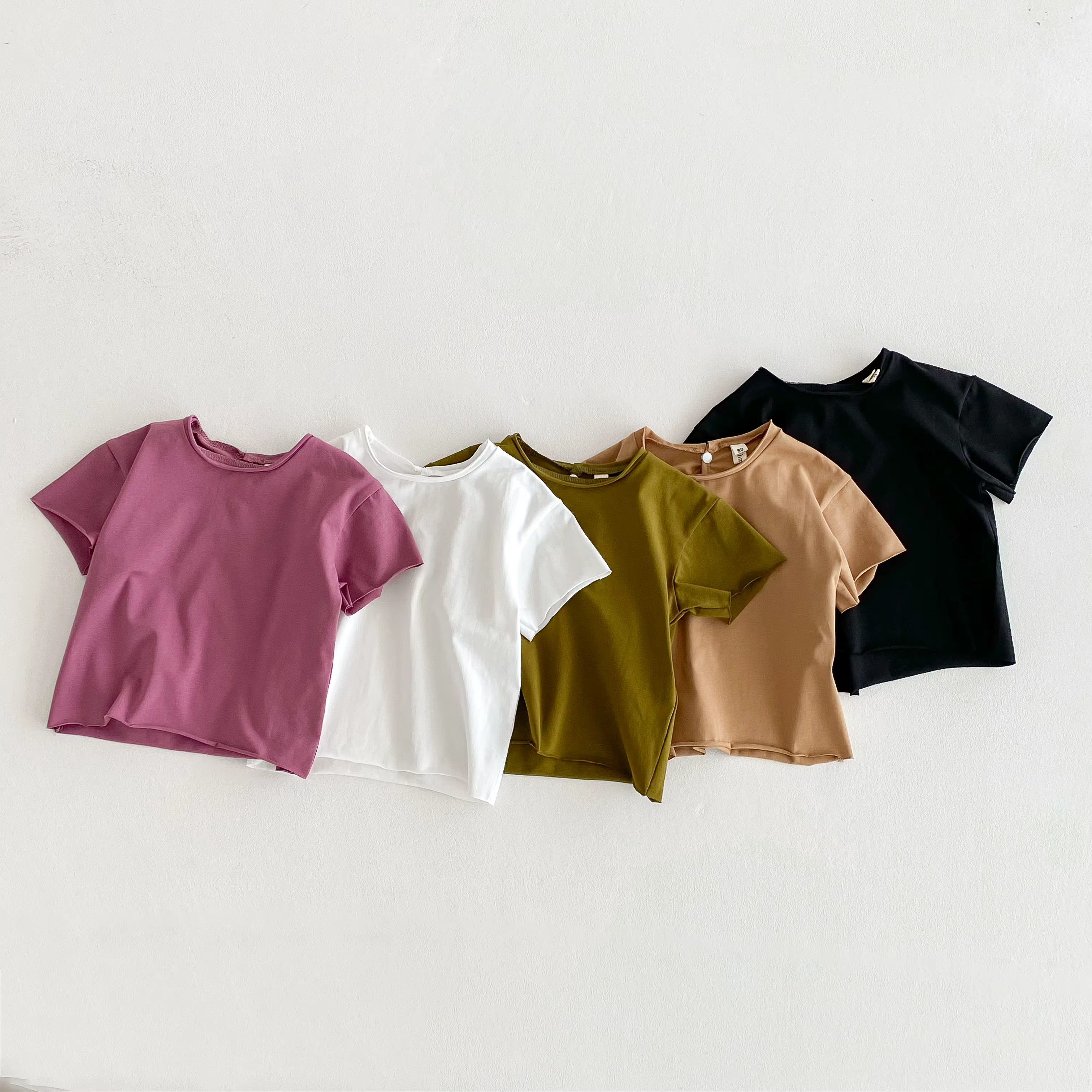 Infantile bébé garçons filles T-shirt été mince nouveau-né Vintage enfant en bas âge solide