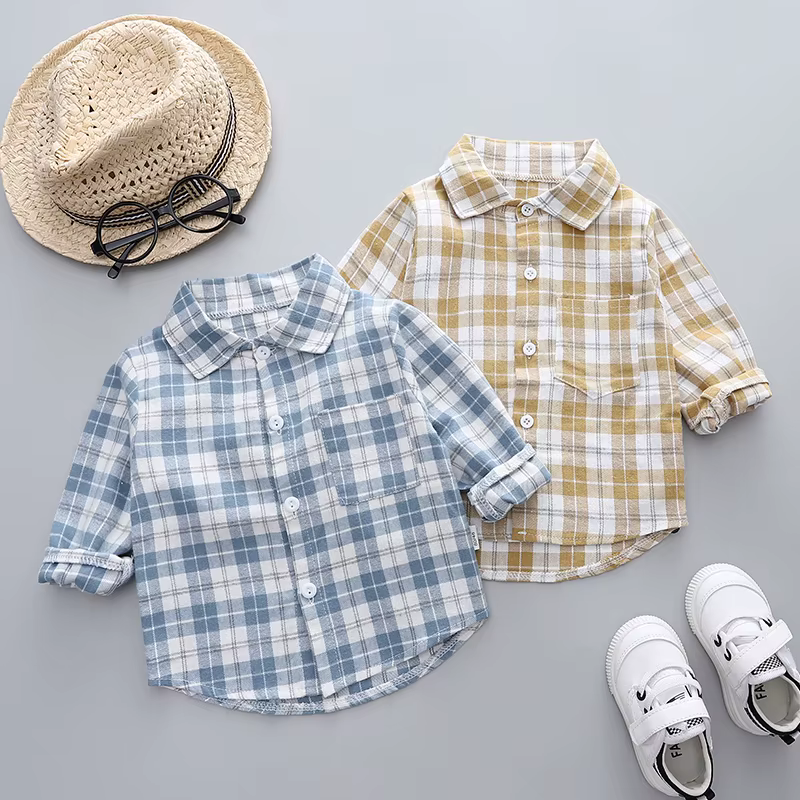 IENENS bébé chemise vêtements printemps chemises minces enfant en bas âge infantile garçon à manches longues t-shirts