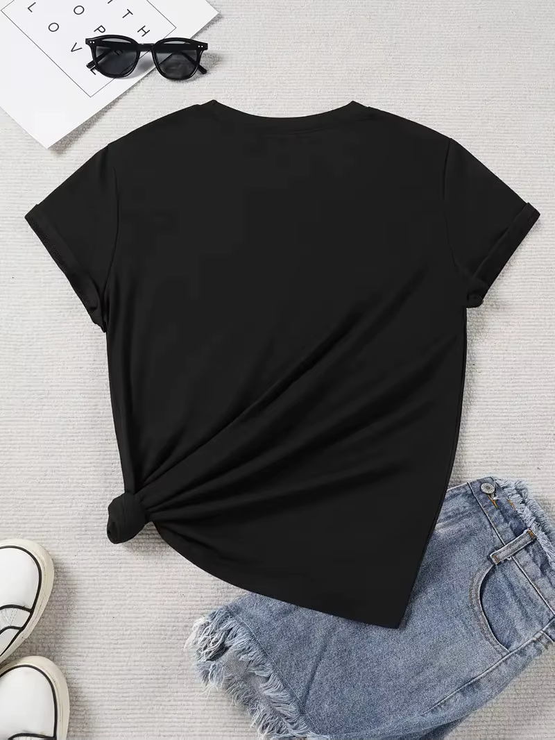 T-shirt mignon à motif cœur multicolore