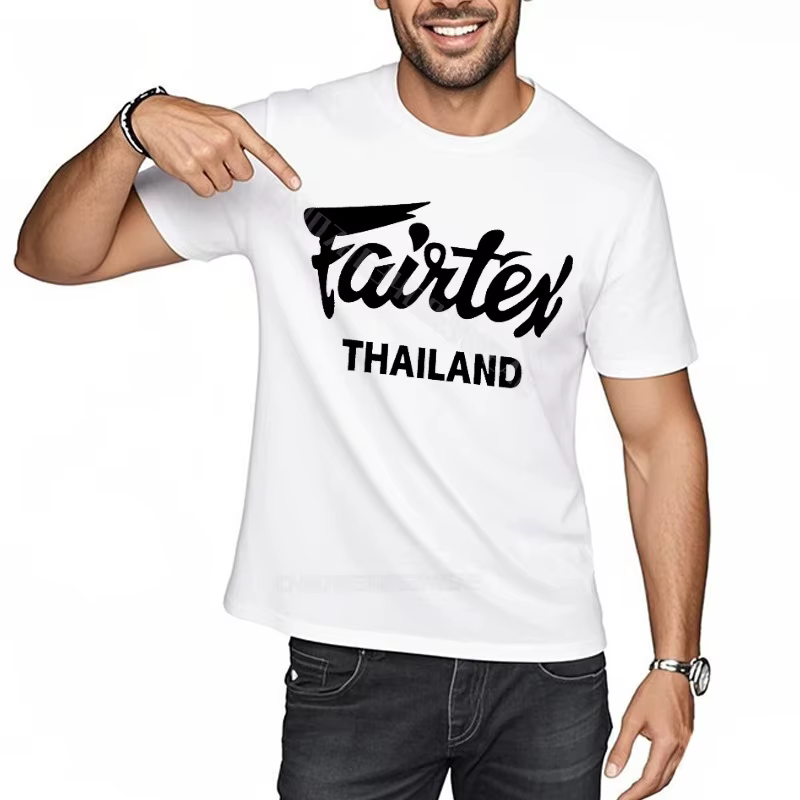 Haut d'été coton essentiel Teeshirts Fairtex thaïlande Logo Design Vintage grande taille t-shirt nouveau arrivé marque