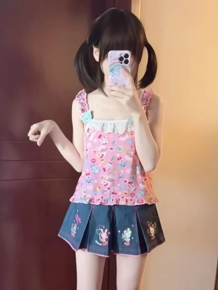 Débardeur japonais Kawaii Lolita pour femmes