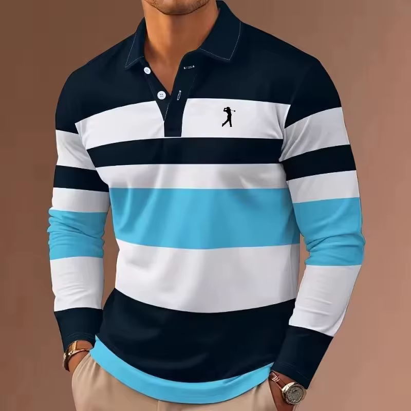 Polo de rugby rayé pour hommes