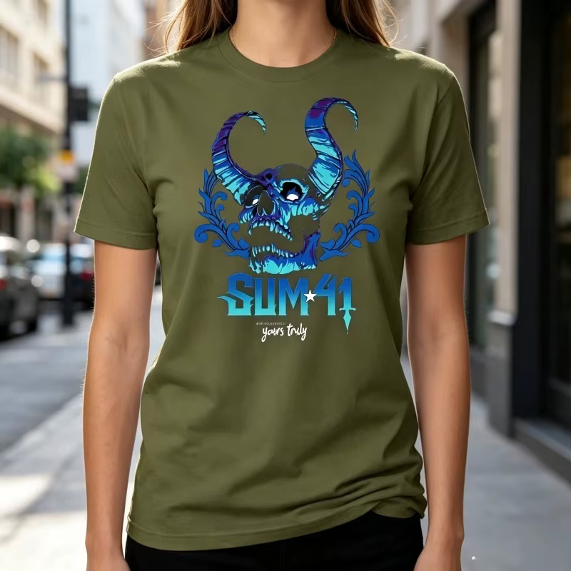 Sum 41 The Hell Song Graphic Tee Vintage Punk Rock Band T-Shirt décontracté à manches courtes Sum 41