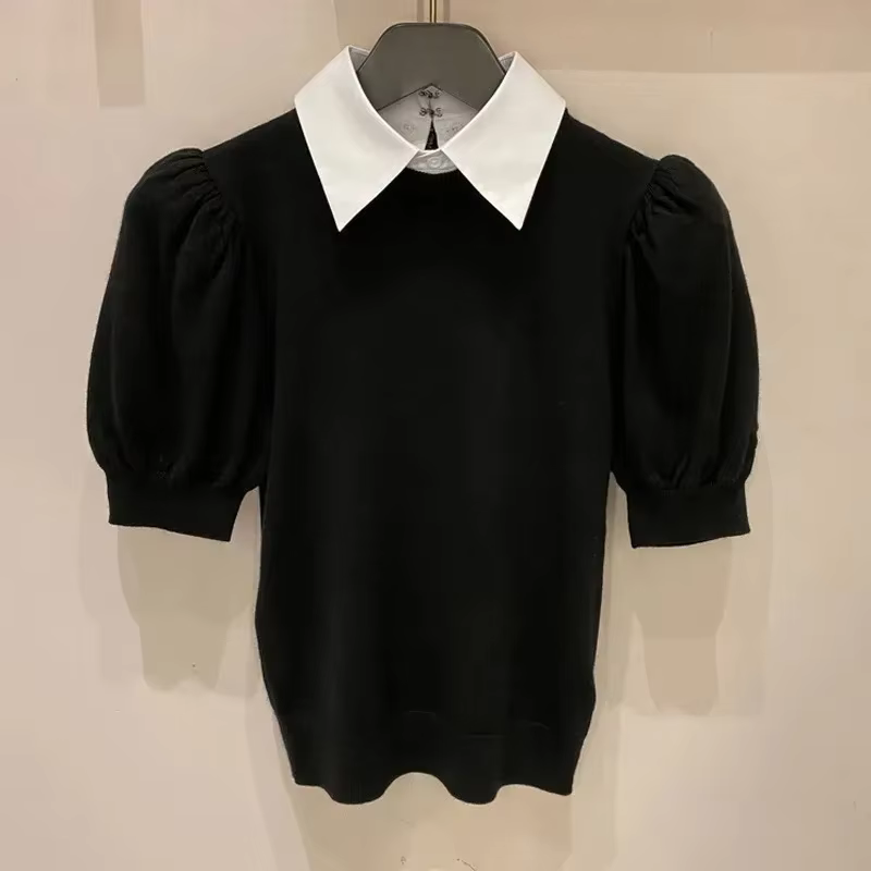 T-shirts en maille coréens pour femme