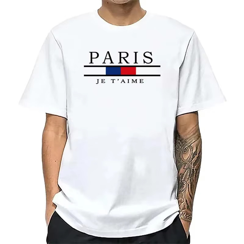 T-shirts imprimés graphiques Paris pour hommes – Nouveauté été
