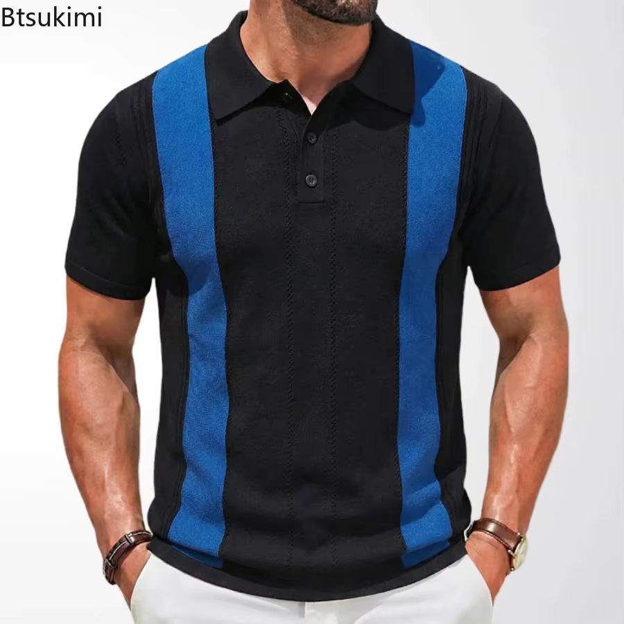 Polo Vintage rayé pour hommes