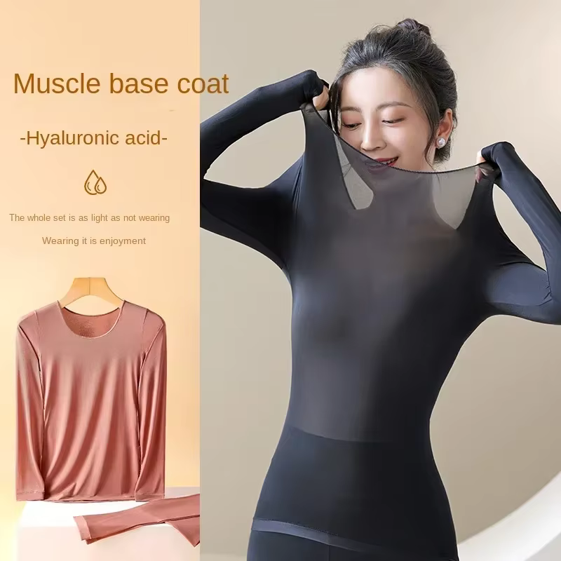 Hiver femmes sous-vêtement thermique chemise à manches longues T-shirt automne mince haut