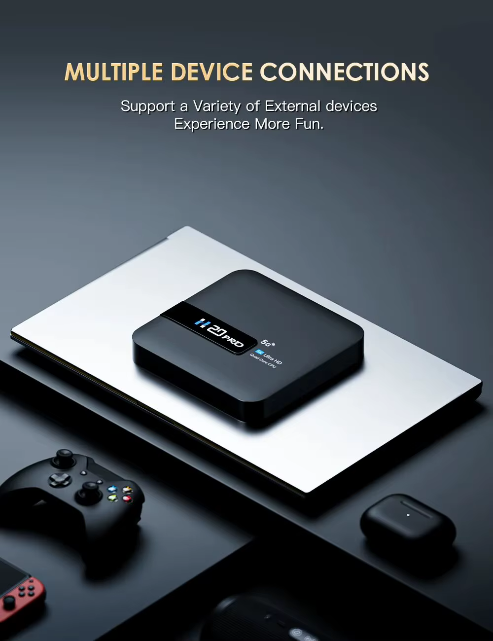 Boîtier TV intelligent TOPSION H20PRO Android 14.0 avec assistant vocal, Wi-Fi 2.4 & 5G, vidéo HD 4K 6K, lecteur multimédia 1080P, décodeur