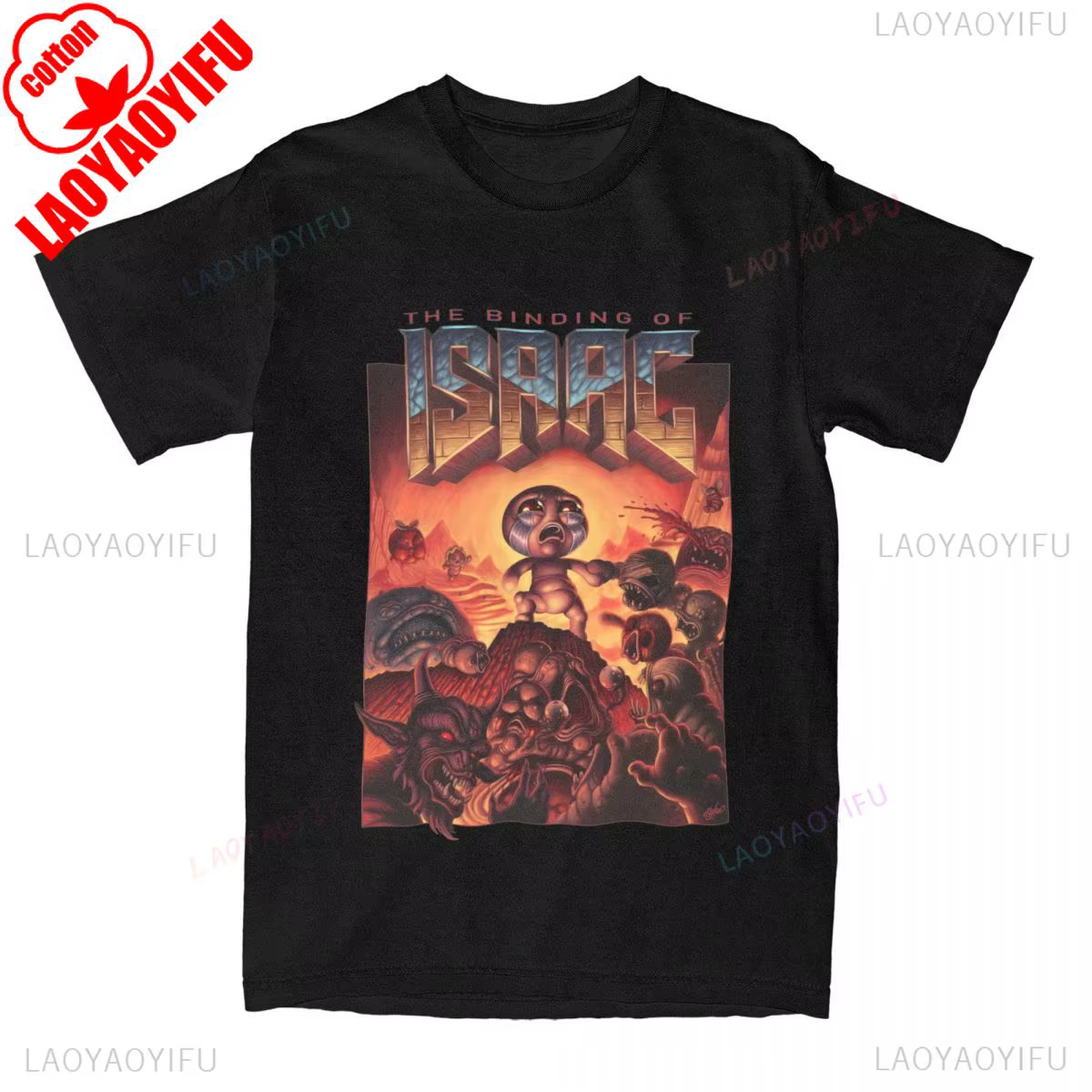 The Binding of Isaac T-Shirt unisexe pour hommes et femmes, t-shirt en coton avec graphique de jeu vidéo des années 90, cadeau de joueur Vintage, vêtements de rue