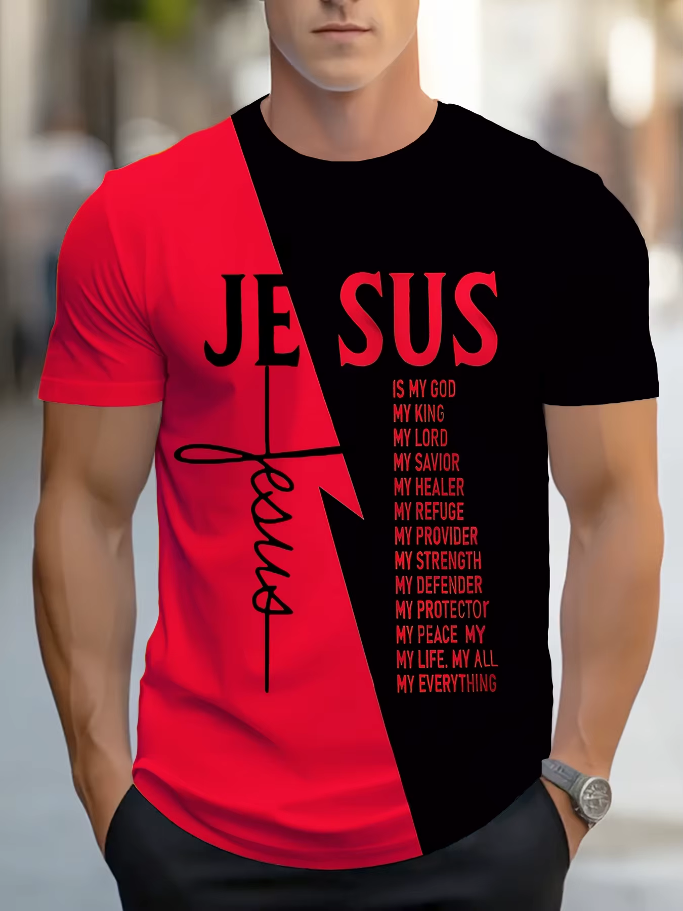T-shirt col rond pour hommes