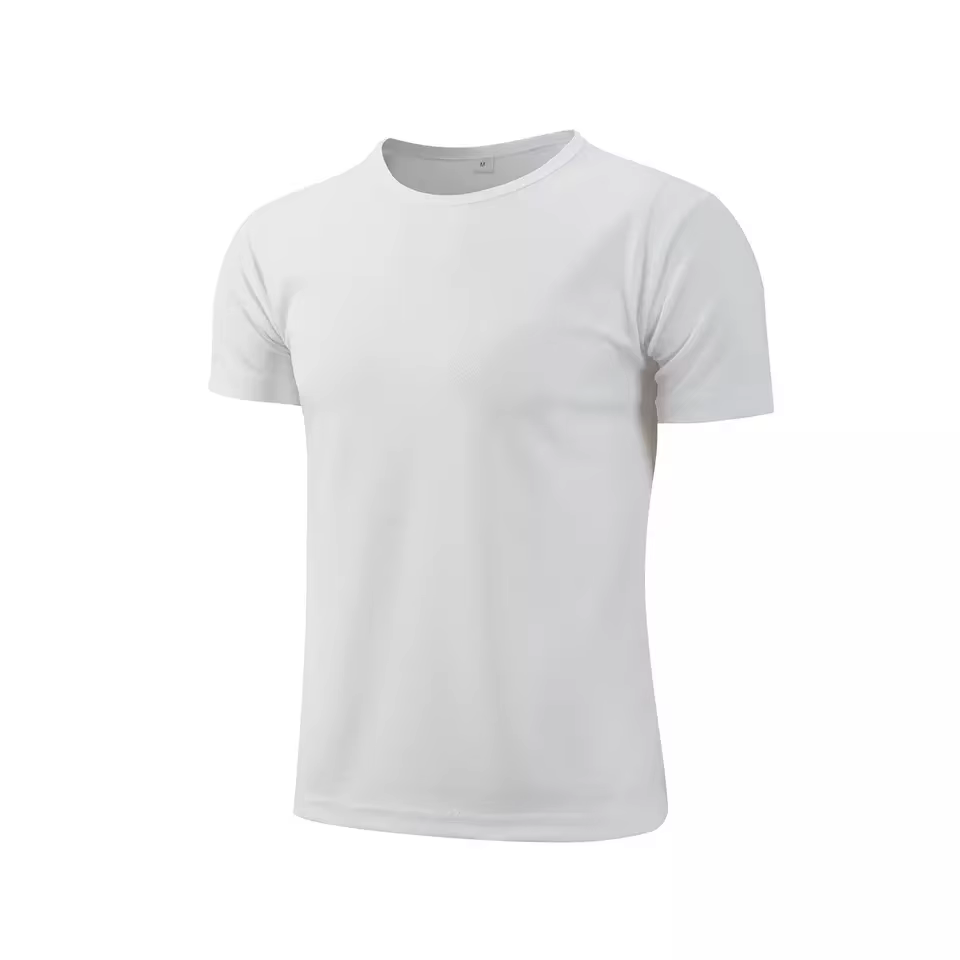Sublimation blanc séchage rapide T-shirt été homme unisexe col rond manches courtes