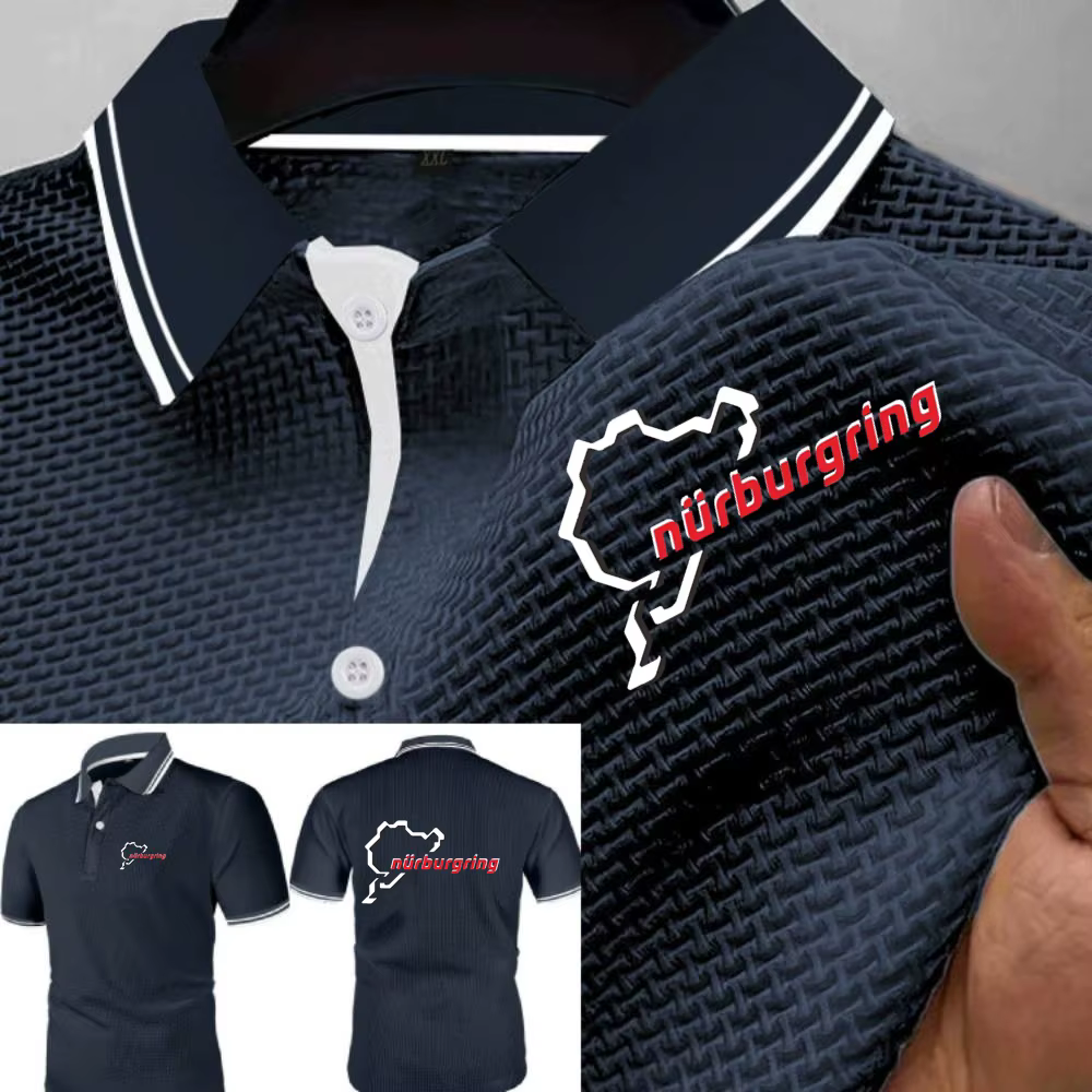 Polos Nürburgring course piste glace soie maille t-shirts doux hommes Fitness entraînement t-shirt