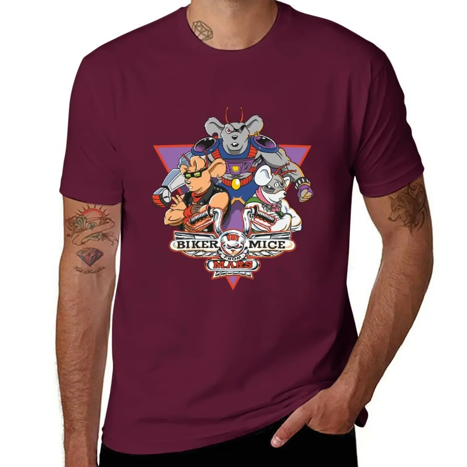 T-shirt de motard unique 100% Coton Biker Mice From Mars Bikermice Streetsharks Street Sharks USA Taille Homme Mode Poids Lourd