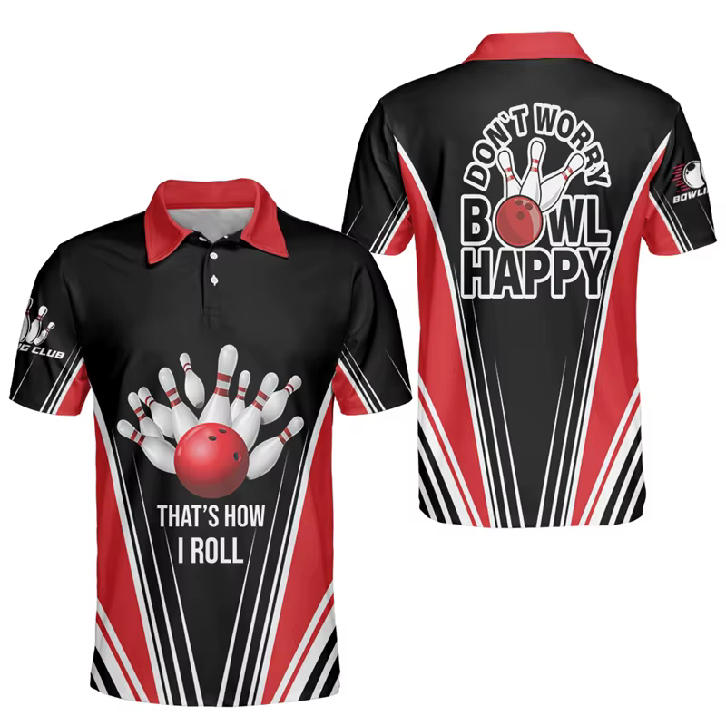 Polo de bowling imprimé léger coloré