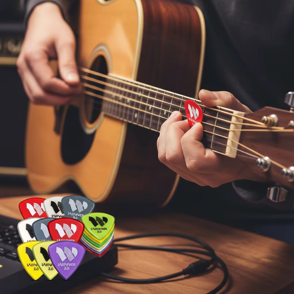 Plectres de guitare électrique antidérapants de 2.0MM d'épaisseur, 6 pièces, grands plectres triangulaires, accessoires de jeu de guitare