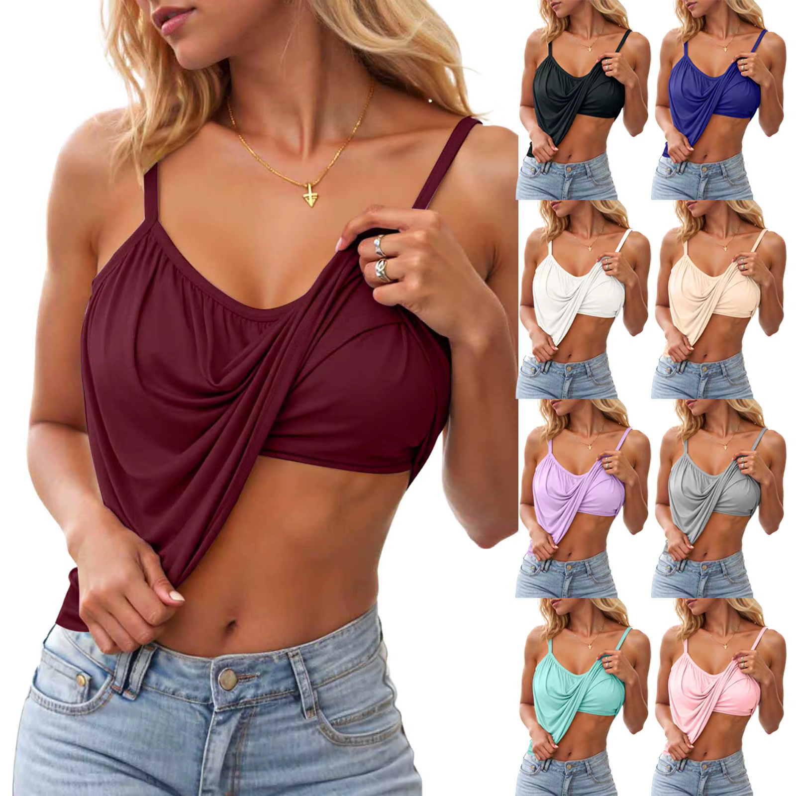 Débardeur rembourré pour femme avec soutien-gorge intégré