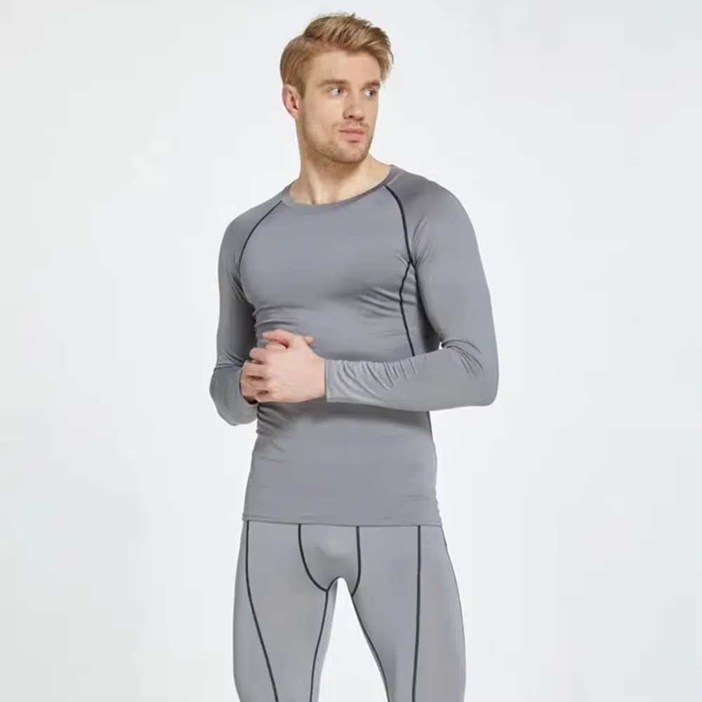 Hommes musculation sport T-Shirt séchage rapide course chemise à manches longues haut de Compression gymnase