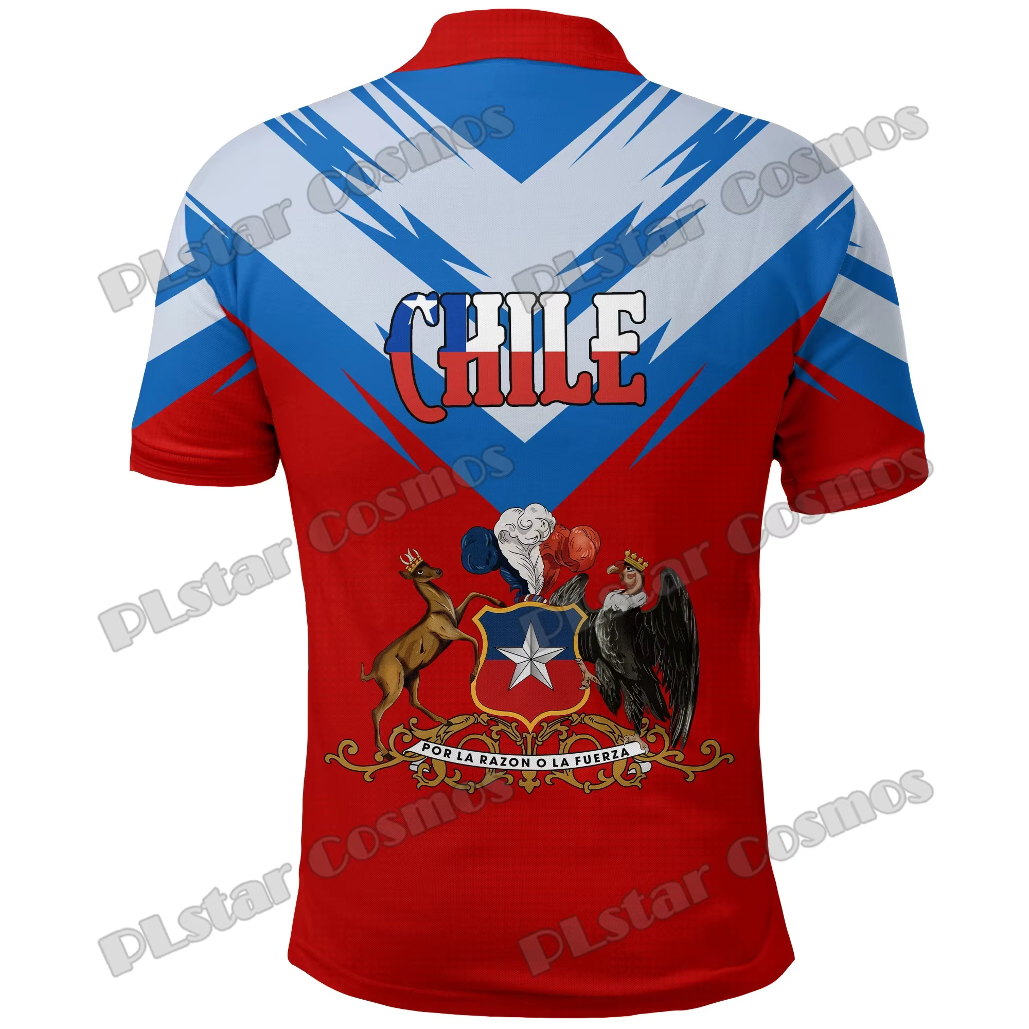 Chili & Costa Rica & El Salvador blason 3D imprimé hommes Polo été décontracté unisexe à manches courtes
