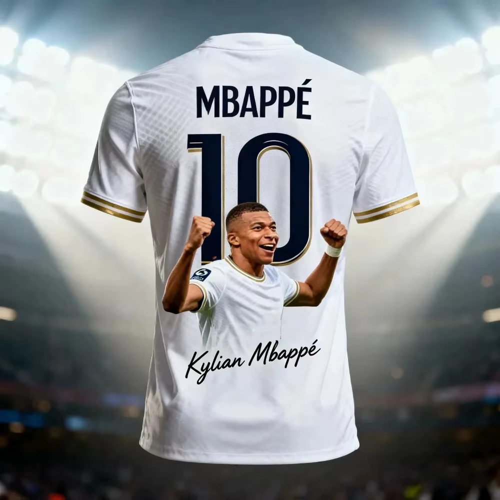 T-shirt de football pour homme MBAPPE imprimé en 3D