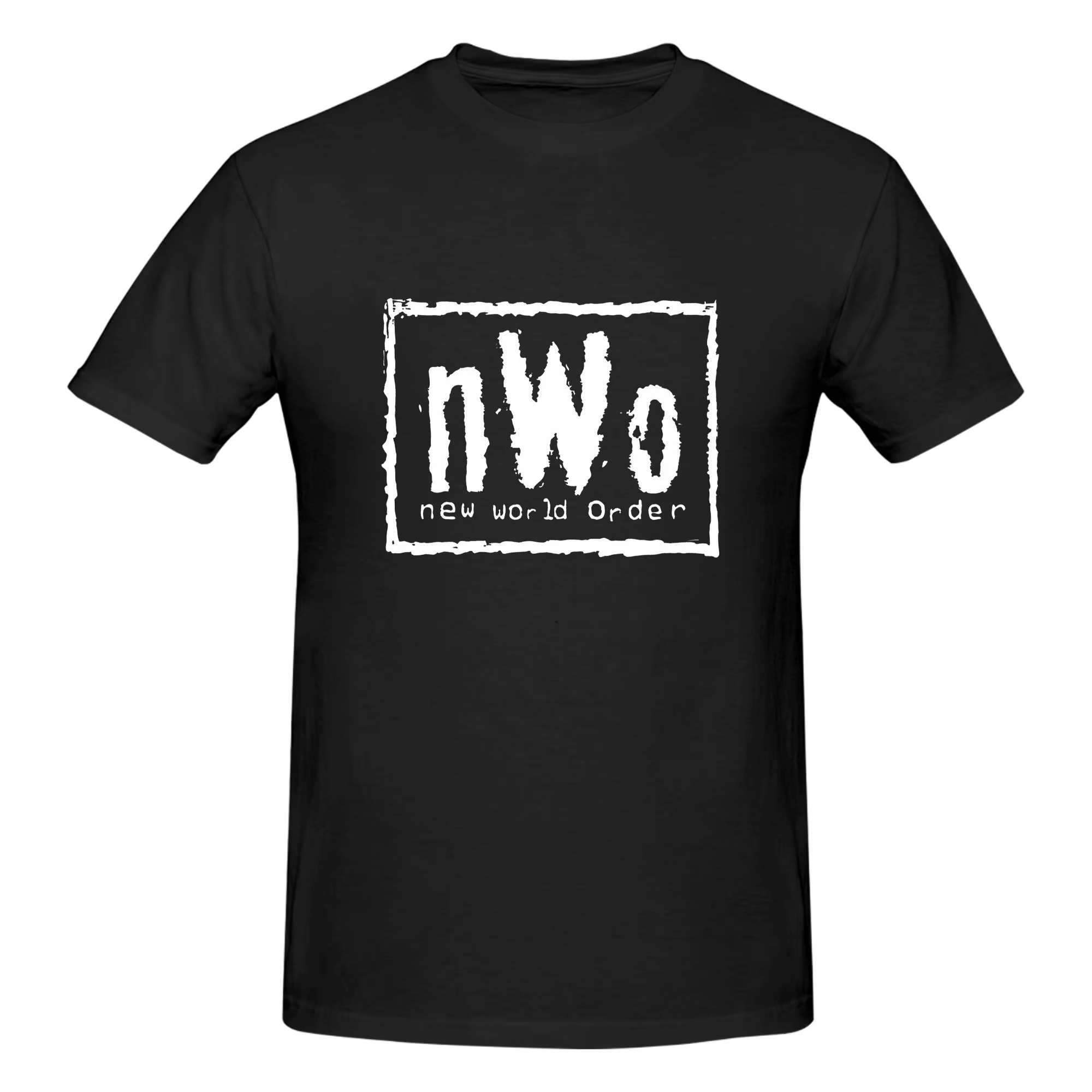 T-Shirt NWO New World Order Wrestling pour hommes, double face, grande taille, col rond, en coton, manches courtes, été