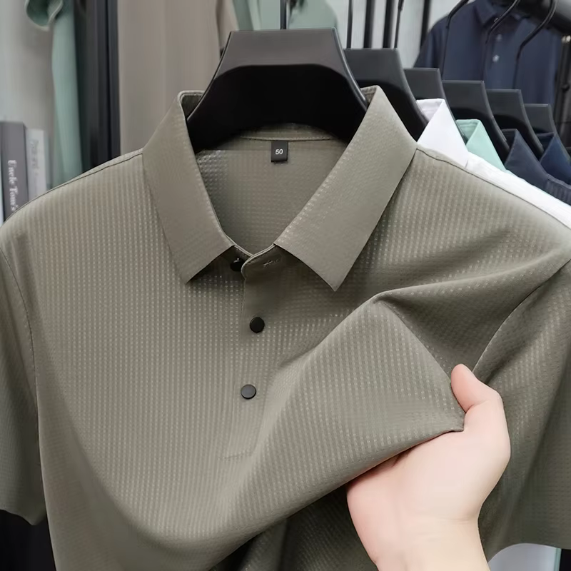 Polo texturé en maille pour hommes