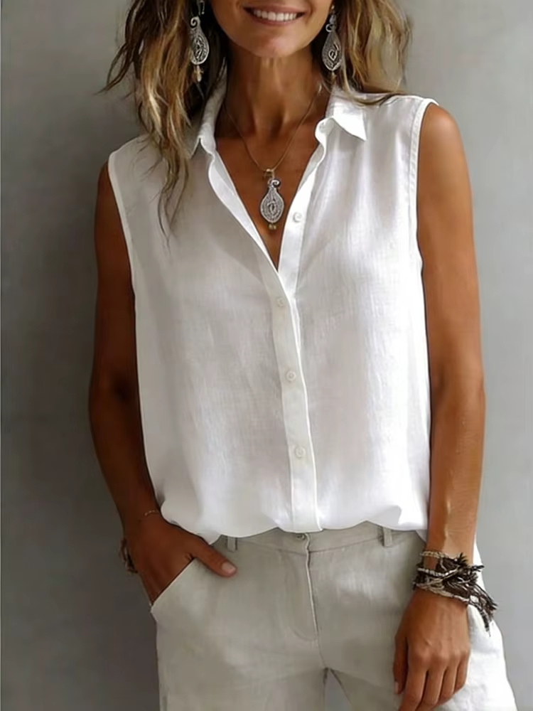 Chemise sans manches élégante et tendance pour femme