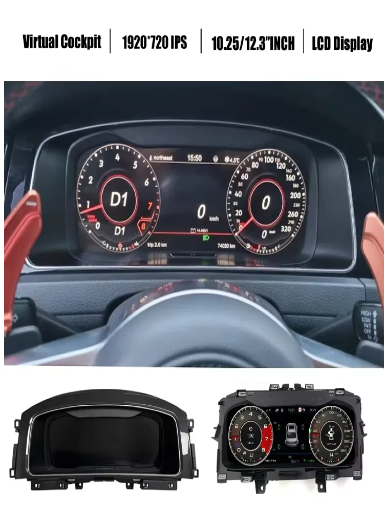 Afficheur numérique LCD 12,3 pouces pour VW Polo 6R, Crossfox, Saveiro, Vento, Amarok 2008-2020, Seat Leon, Alhambra, tableau de bord, cockpit