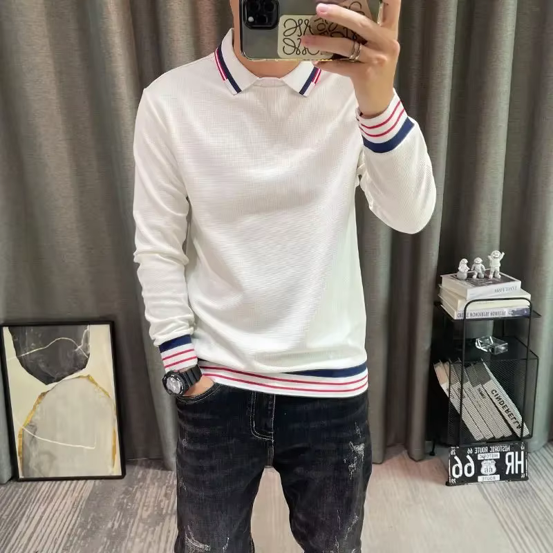 Polo moulant avec col pour homme
