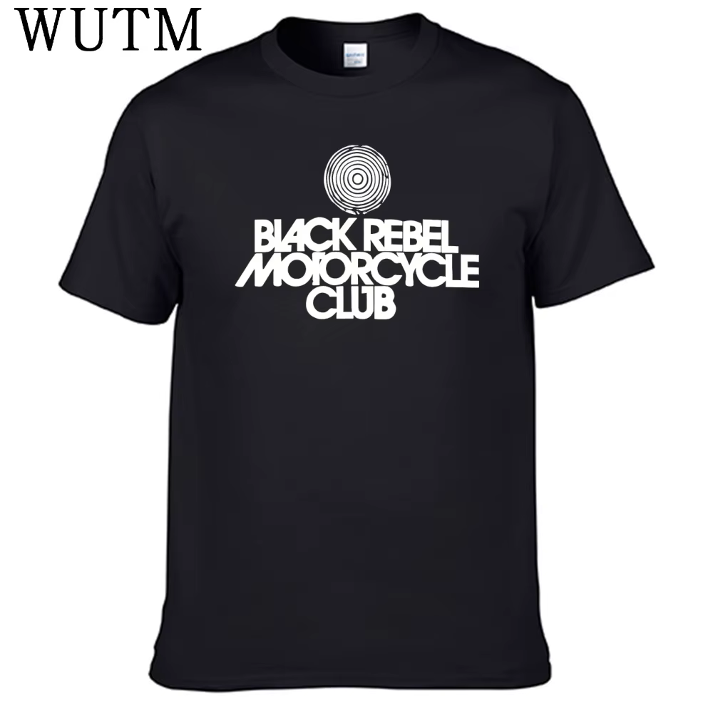 T-shirt noir Rebel Motorcycle Club pour hommes, 100% coton