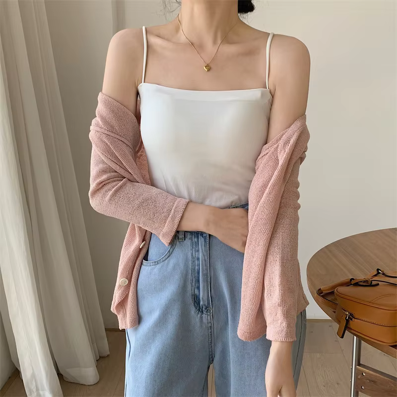 Haut femme Sexy soutiens-gorge Spaghetti sangle culture hauts mode Camisole sans fil brassière sous-vêtements sans