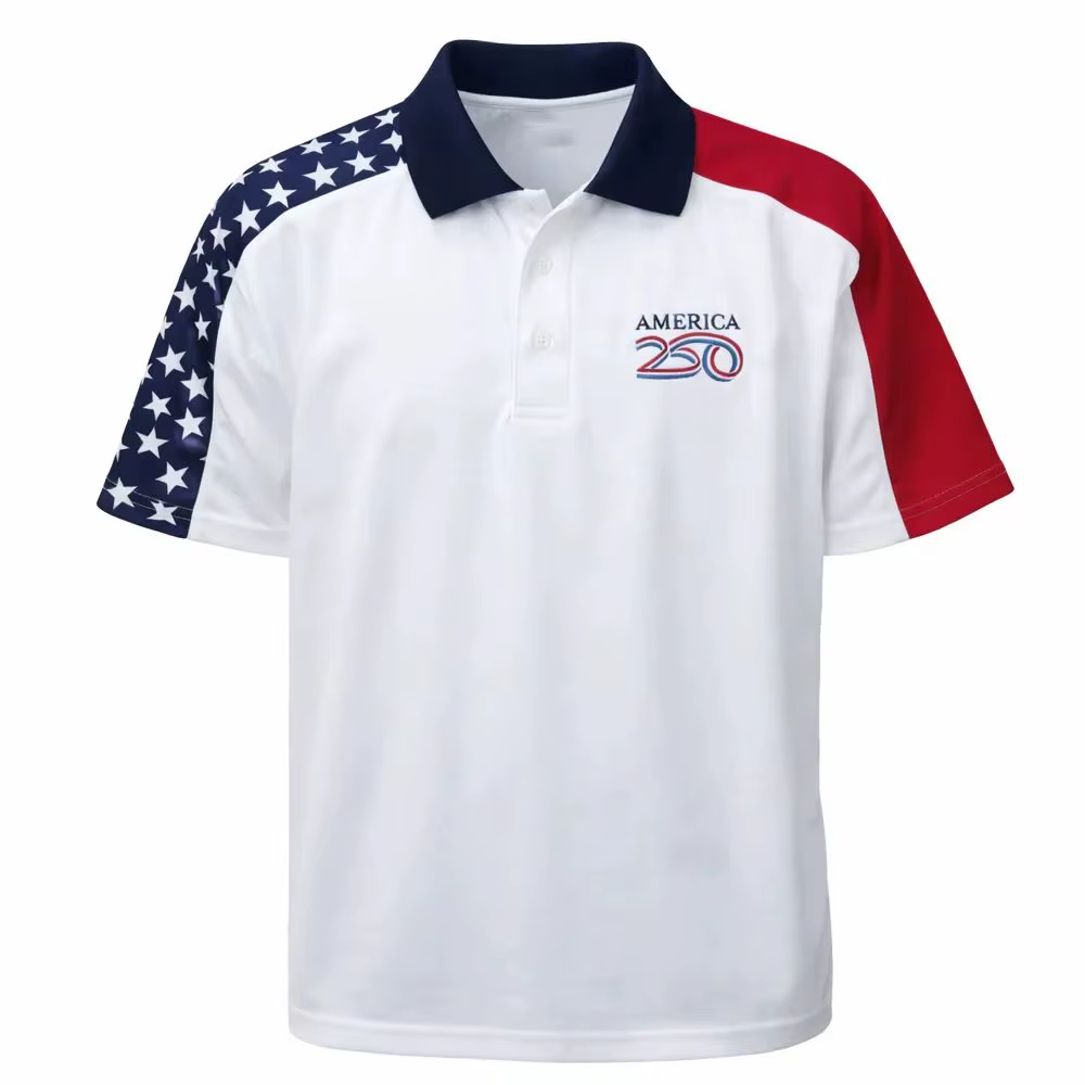 Polo pour homme patriotique USA 250e anniversaire